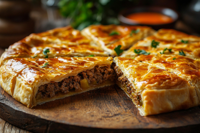 Мясной пирог с бульоном внутри — это фантастика! Сочность, аромат такие, что про пиццу забудете навсегда