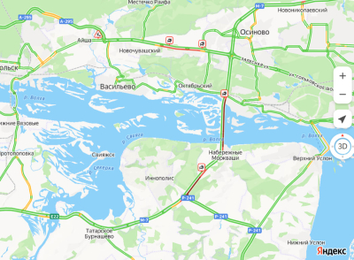 Под Казанью на трех участках образовались километровые пробки